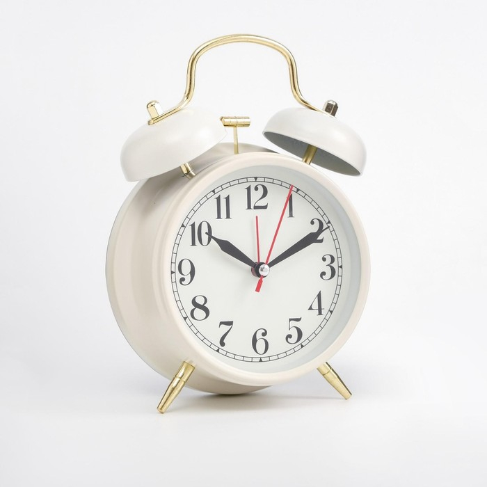 Будильник Будильник "Пеннант", с подсветкой, d-9 см, 17 х 11.5 см, белые