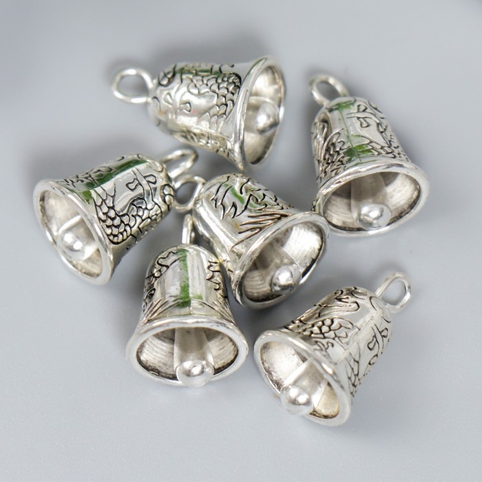 Декор металл для творчества Декор металл для творчества "Колокольчик" серебро набор 6 шт