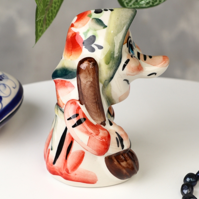 Сувенир «Буся», гжель, цвет, 12х8 см