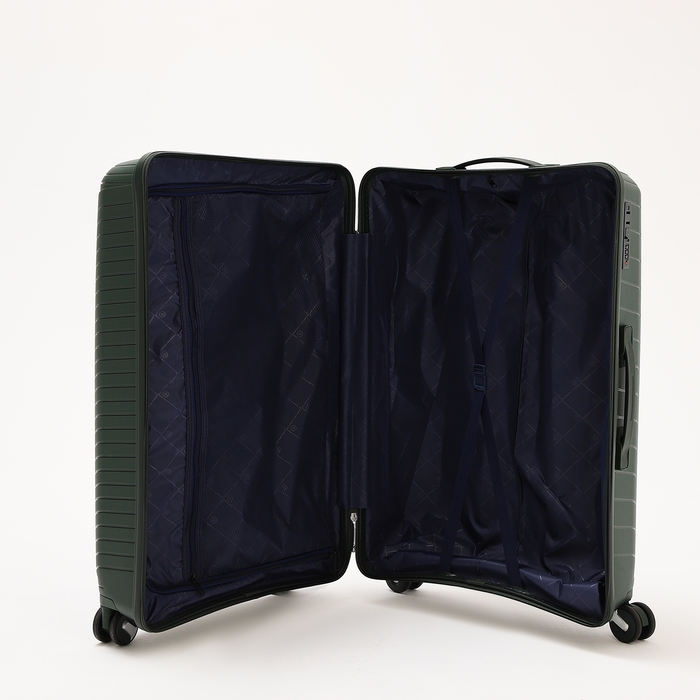 Чемодан большой 100 л (L), отдел на молнии, кодовый замок, 4 колеса, цвет зелёный Чемодан большой 100 л (L), отдел на молнии, кодовый замок, 4 колеса, цвет зелёный