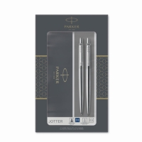 Набор Parker Jotter Core KB61 Stainless Steel CT, ручка шариковая, корпус из нержавеющей стали + карандаш механический 0.5 мм