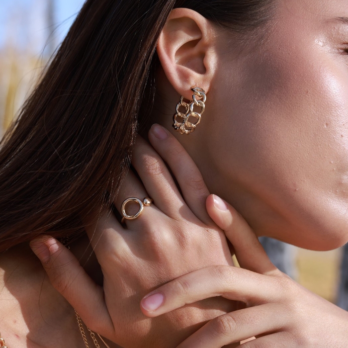 Серьги набор 8 пар «Цепи» змеиный рисунок, d=4, цвет золота Серьги набор 8 пар «Цепи» змеиный рисунок, d=4, цвет золота