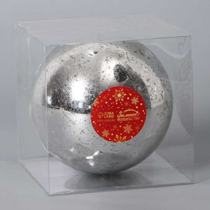 Шар пластик d-11,5 см Шар пластик d-11,5 см "Винтаж" серебро