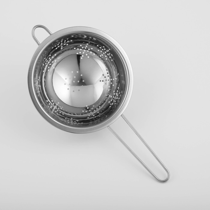 Дуршлаг из нержавеющей стали Доляна «Индия», 750 мл, d=16 см, длинная ручка Дуршлаг из нержавеющей стали Доляна «Индия», 750 мл, d=16 см, длинная ручка