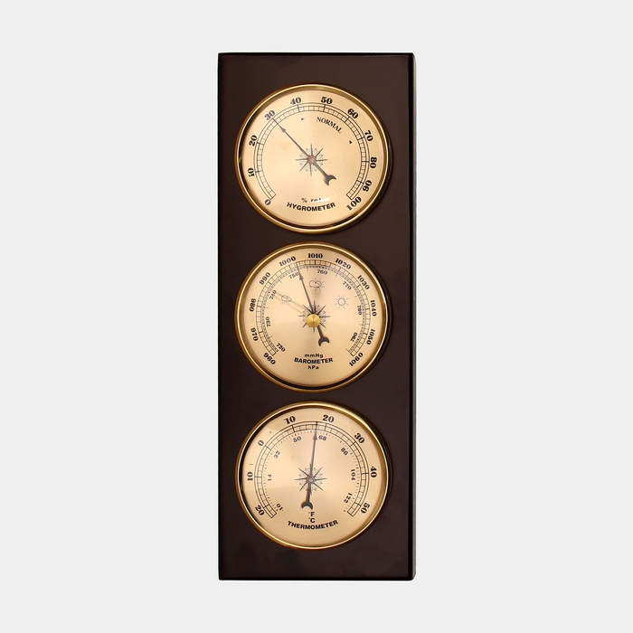 Барометр механический, с метеостанцией, 32 х 11 х 3,5 см Барометр механический, с метеостанцией, 32 х 11 х 3,5 см
