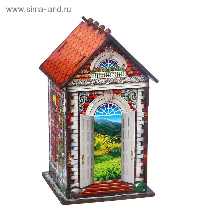 Чайный домик "Дом из красного кирпича", 9,8×9,8×17,4 см