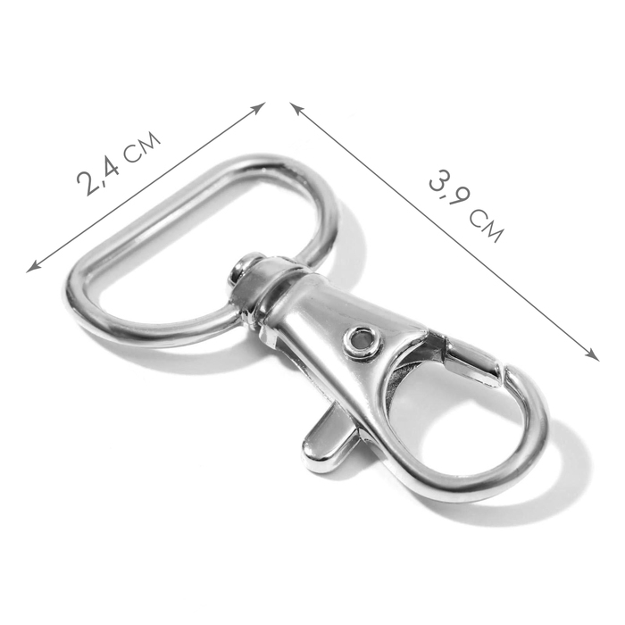 Карабин металлический, 39 × 24 мм / 20 × 2 мм, 6 шт, цвет серебряный Карабин металлический, 39 × 24 мм / 20 × 2 мм, 6 шт, цвет серебряный