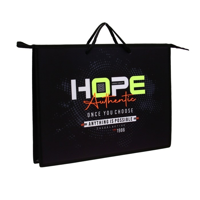 Папка для чертежей и рисунков A3, 470 х 345 х 50 мм, с ручками, пластик/текстиль, молния сверху, ПР 3 -20 Hope 70587 Папка для чертежей и рисунков A3, 470 х 345 х 50 мм, с ручками, пластик/текстиль, молния сверху, ПР 3 -20 Hope 70587