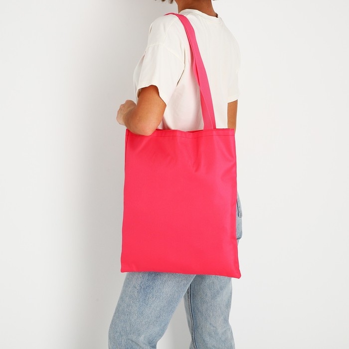 Шопер NAZAMOK, однотонный, 35х0.5х40 см, отд без молнии, без подклада, розовый Шопер NAZAMOK, однотонный, 35х0.5х40 см, отд без молнии, без подклада, розовый