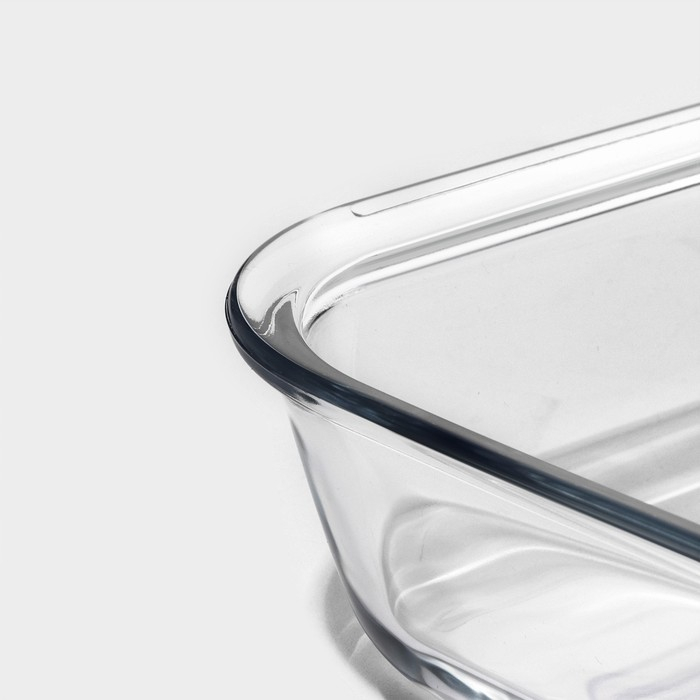 Форма из жаропрочного стекла для запекания квадратная Доляна &laquo;Лазанья&raquo;, 1,1 л, верх 17,5&times;17,5 см, низ 14,5&times;14,5 см