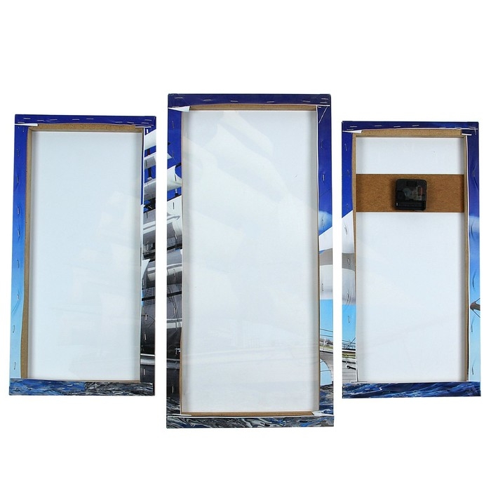 Часы-картина настенные, модульные  Часы-картина настенные, модульные "Фрегат", бесшумные, 60 х 80 см, триптих