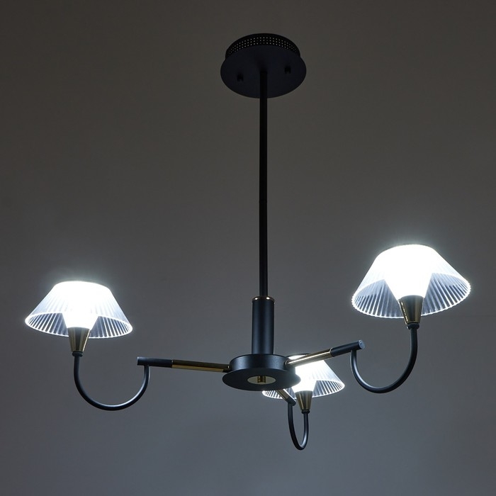 Люстра 1695/3 LED 72Вт 3000-6000К черно-золотой 65х65х26,5 см BayerLux