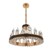 Люстра "Кристалл" LED 50Вт 3000К черно-золотой 50х50х35-155 см BayerLux