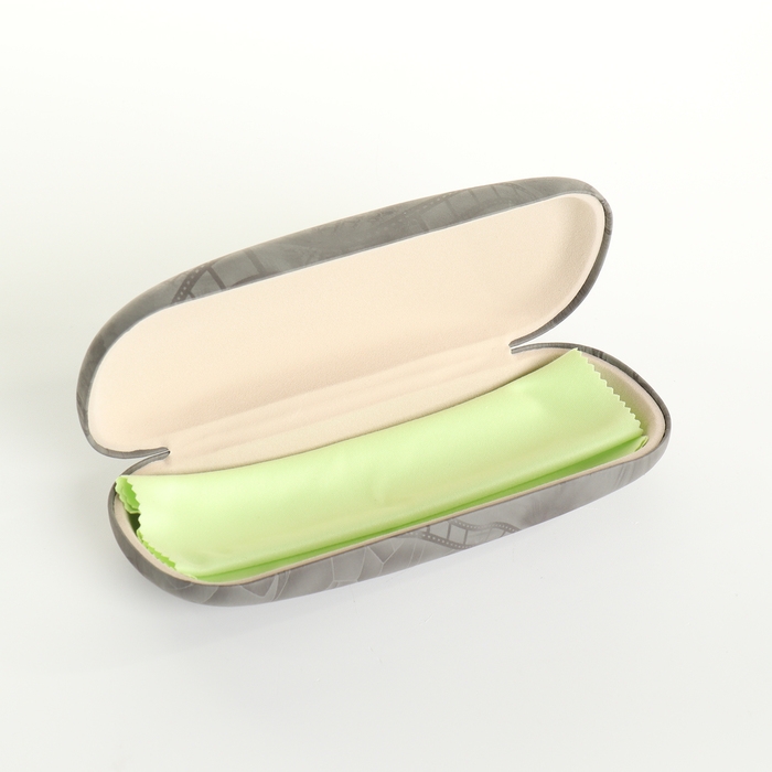 Футляр для очков на хлопушке, длина 16 см, цвет серый Футляр для очков на хлопушке, длина 16 см, цвет серый