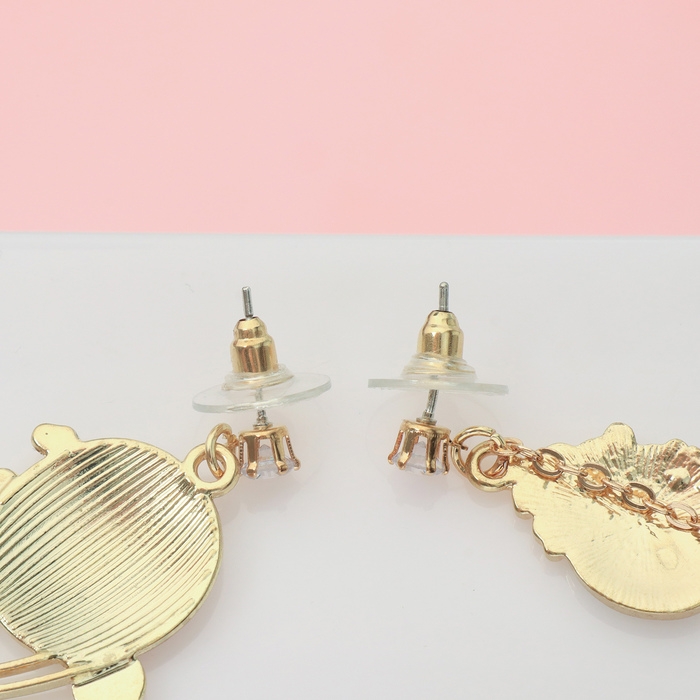 Серьги эмаль «Путешествие» воздушный шар и земля, цвет розово-голубой в золоте Серьги эмаль «Путешествие» воздушный шар и земля, цвет розово-голубой в золоте