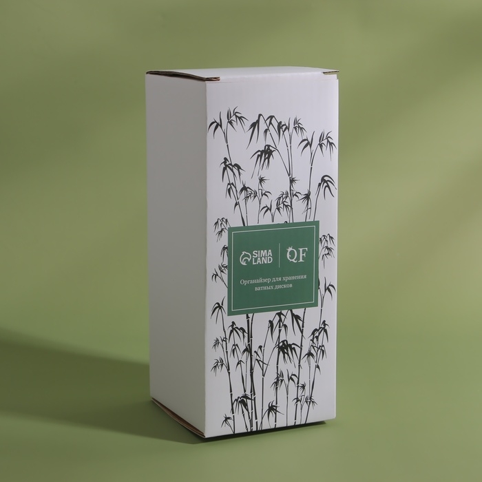 Органайзер для ватных дисков, с крышкой, d = 6,5 × 18 см, в картонной коробке, цвет прозрачный/коричневый Органайзер для ватных дисков, с крышкой, d = 6,5 × 18 см, в картонной коробке, цвет прозрачный/коричневый