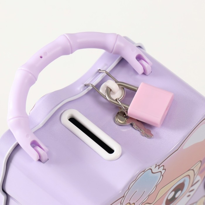 Копилка металл с замочком Копилка металл с замочком "Модная кошечка" МИКС 7х11х16 см