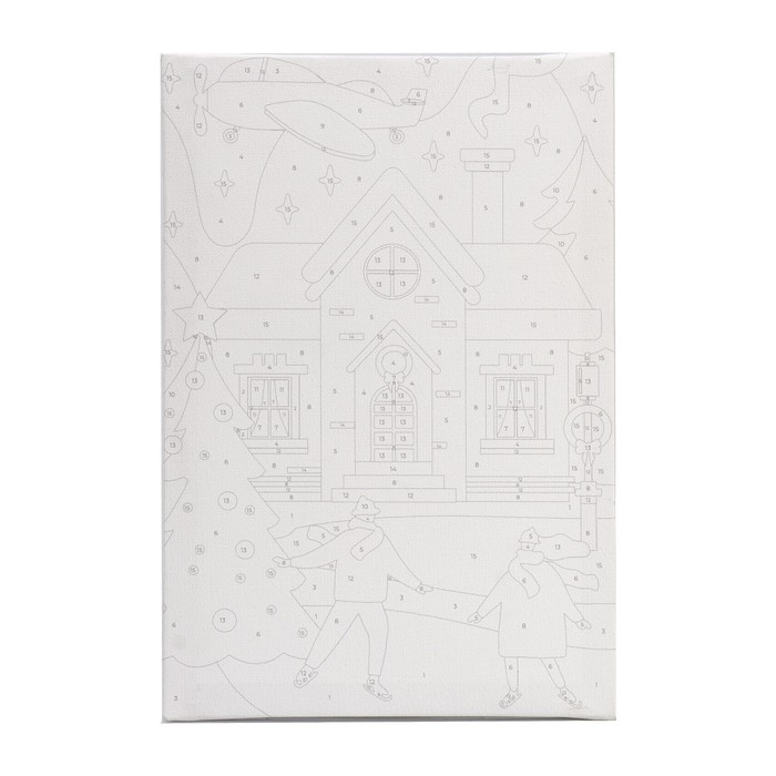 Картина по номерам на новый год на холсте с подрамником &laquo;Зимнее утро&raquo;, 20 &times; 30 см