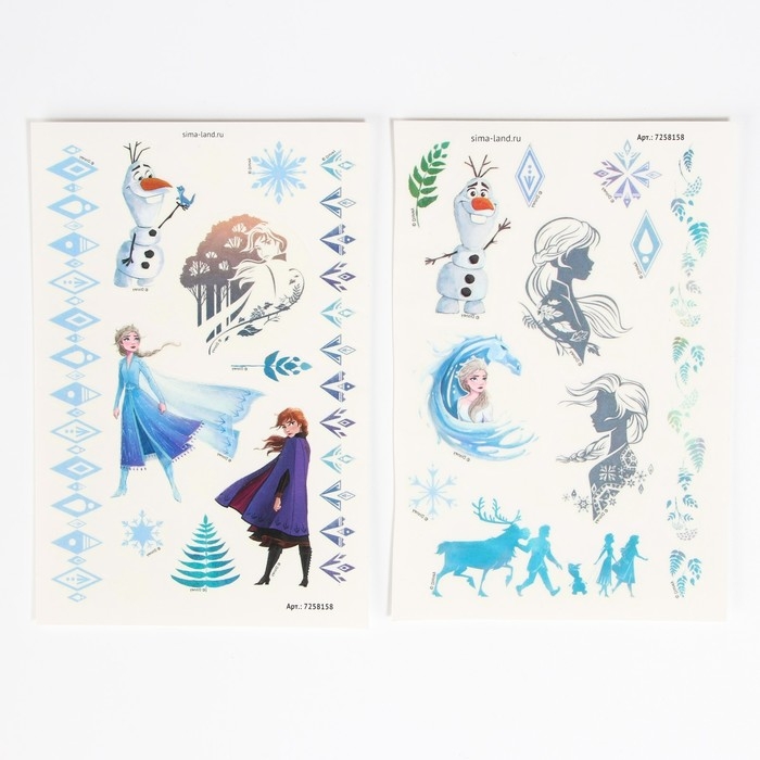 Набор детских тату «Холодное сердце», 21 шт., светятся в темноте Набор детских тату «Холодное сердце», 21 шт., светятся в темноте