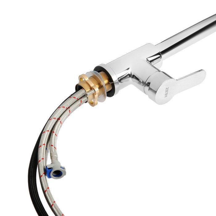 Смеситель для кухни ZEIN Z1300, однорычажный, выдвижной излив, латунь, цвет хром Смеситель для кухни ZEIN Z1300, однорычажный, выдвижной излив, латунь, цвет хром