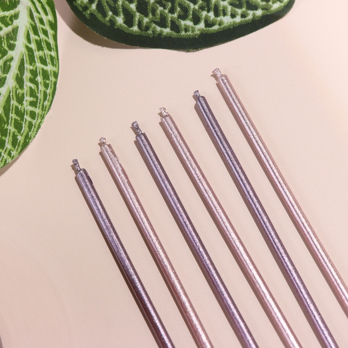 Набор свечей в торт, 6 штук Набор свечей в торт, 6 штук "Happy", 17 см, фиолетовый с металликом