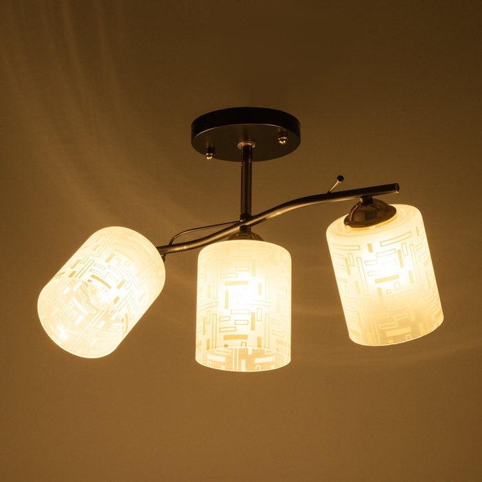 Люстра Люстра "Ассела" 3хЕ27 40Вт черно-золотой 52х20х27 см