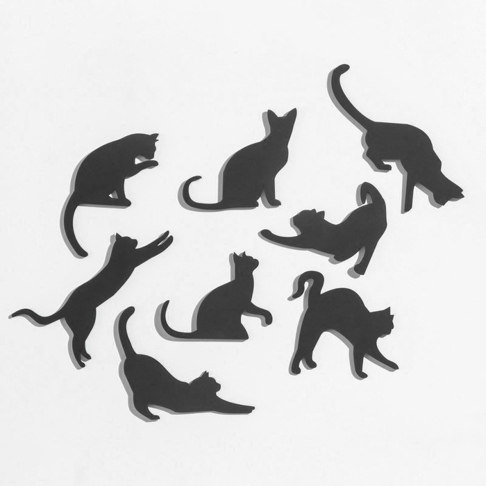 Декор настенный Декор настенный "Кошки", 8 элементов, 6.5-7-14х12-5-18.5 см