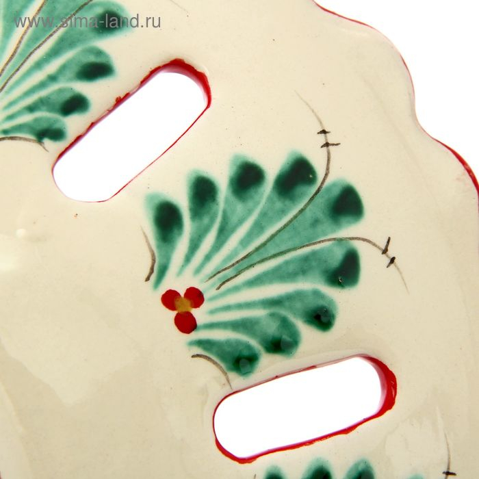 Фруктовница Риштанская Керамика  Фруктовница Риштанская Керамика "Цветы", 27см, красная