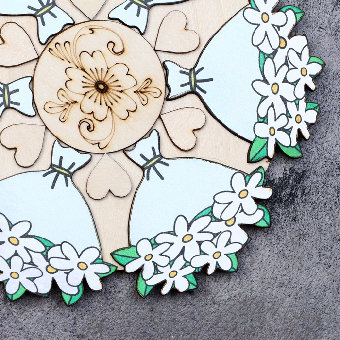 Подставка под горячее «Букет ромашек», D=20 см, можжевельник Подставка под горячее «Букет ромашек», D=20 см, можжевельник