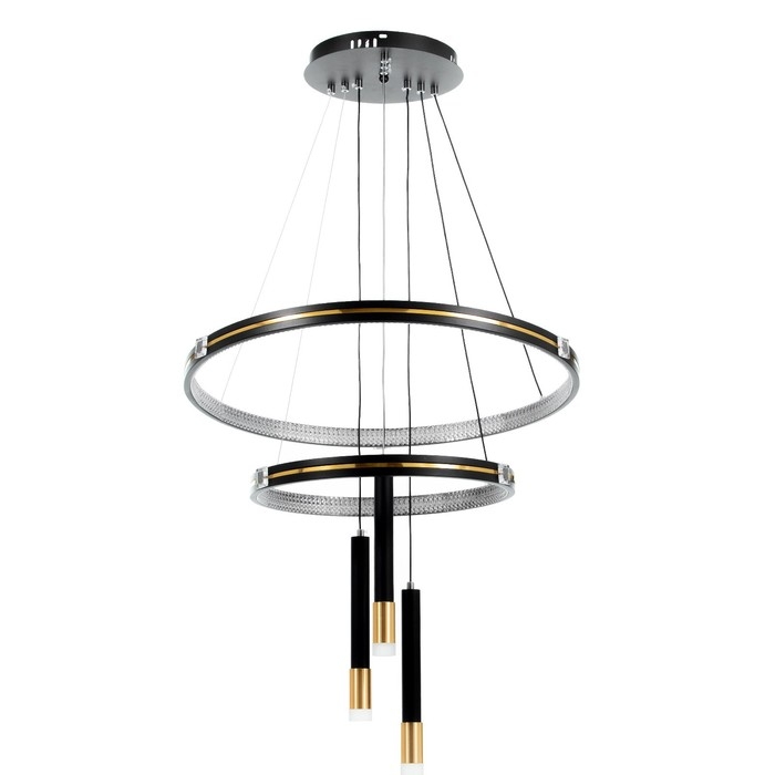 Люстра Люстра "Круги нео" 2+3LED 140Вт 3 режима черный 60х60х4-85 см