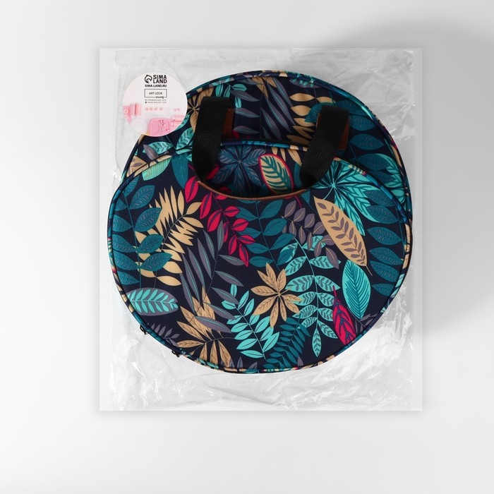 Сумка для вышивания «Листья», 2 отделения на молнии, с ручками, d = 35 × 12 см Сумка для вышивания «Листья», 2 отделения на молнии, с ручками, d = 35 × 12 см