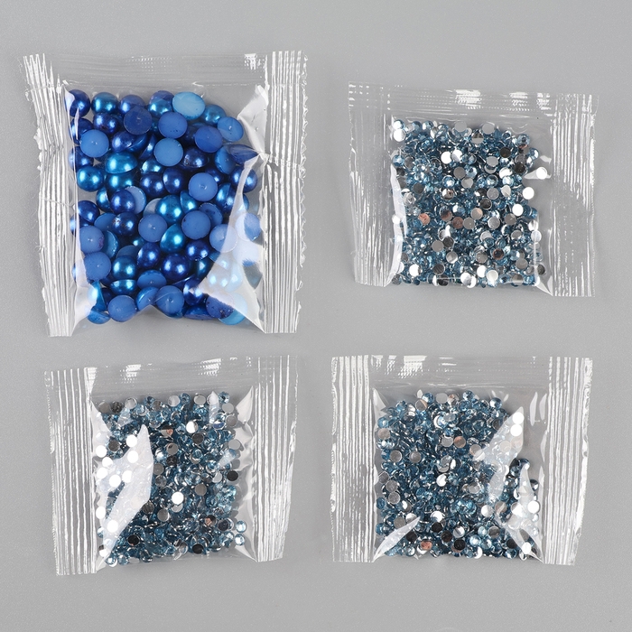 Ёлочная игрушка своими руками на новый год. Декор ёлочного шара полубусинами и блестками «Синий и голубой», новогодний набор для творчества Ёлочная игрушка своими руками на новый год. Декор ёлочного шара полубусинами и блестками «Синий и голубой», новогодний набор для творчества