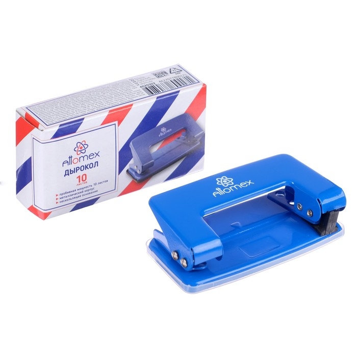 Дырокол металлический 10 листов, Attomex, синий Дырокол металлический 10 листов, Attomex, синий