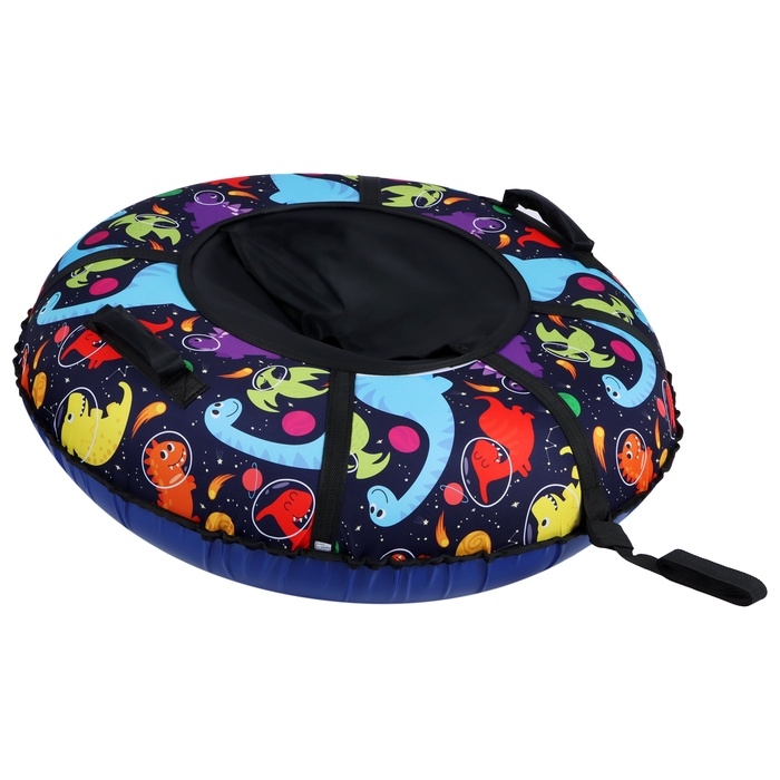 Тюбинг - ватрушка Winter Star  Тюбинг - ватрушка Winter Star "Динозаврики", диаметр чехла 100 см, цвет синий