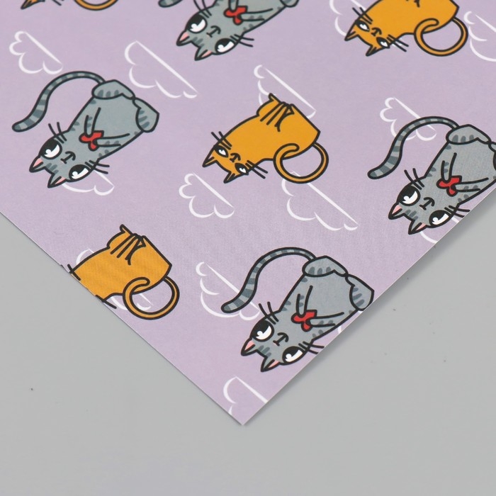 Бумага для скрапбукинга двусторонняя Бумага для скрапбукинга двусторонняя "Котики" плотность 180 гр набор 10 шт 15,5х17 см