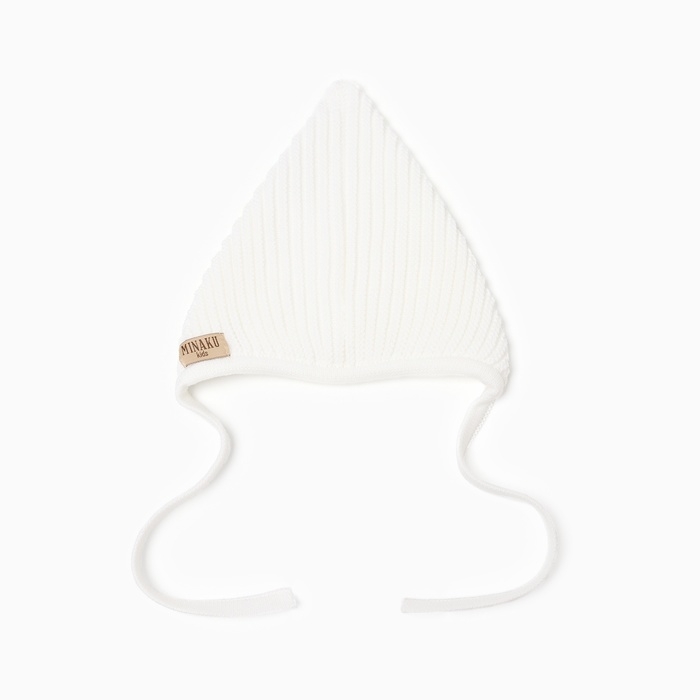 Шапка вязаная детская MINAKU, цвет белый, размер 44-46 Шапка вязаная детская MINAKU, цвет белый, размер 44-46
