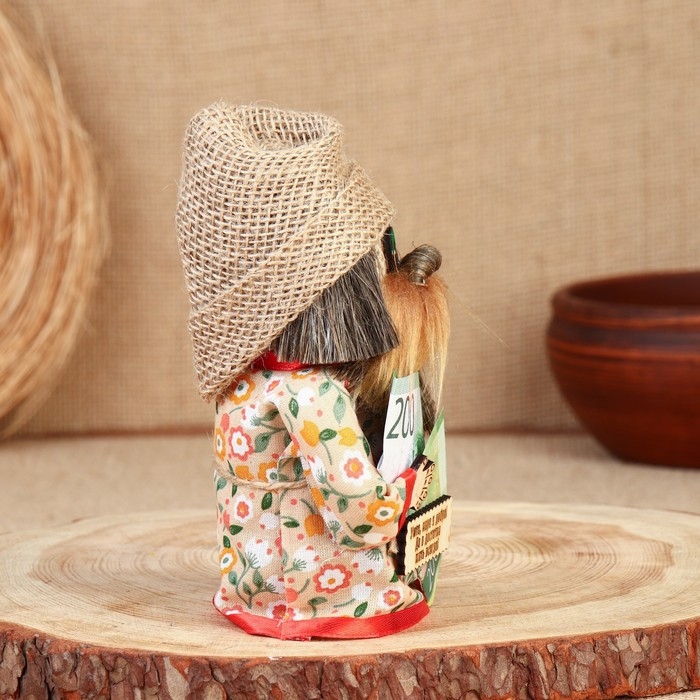 Оберег Оберег "Домовой с купюрой", 15-16 см