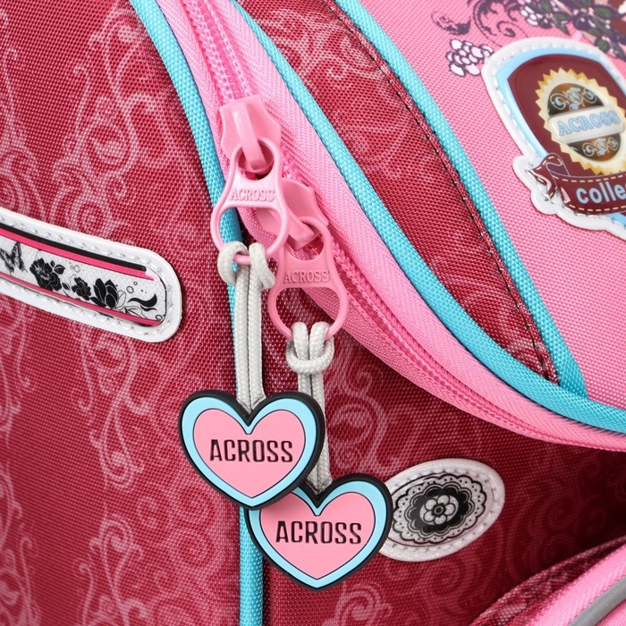 Ранец школьный Стандарт, раскаладной, 36 х 29 х 17 см, Across 191, наполнение: мешок, розовый ACR22-191-10 Ранец школьный Стандарт, раскаладной, 36 х 29 х 17 см, Across 191, наполнение: мешок, розовый ACR22-191-10