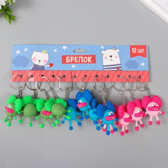 Брелок резина  Брелок резина "Кудряш инопланетный" МИКС 5х4х2,5 см