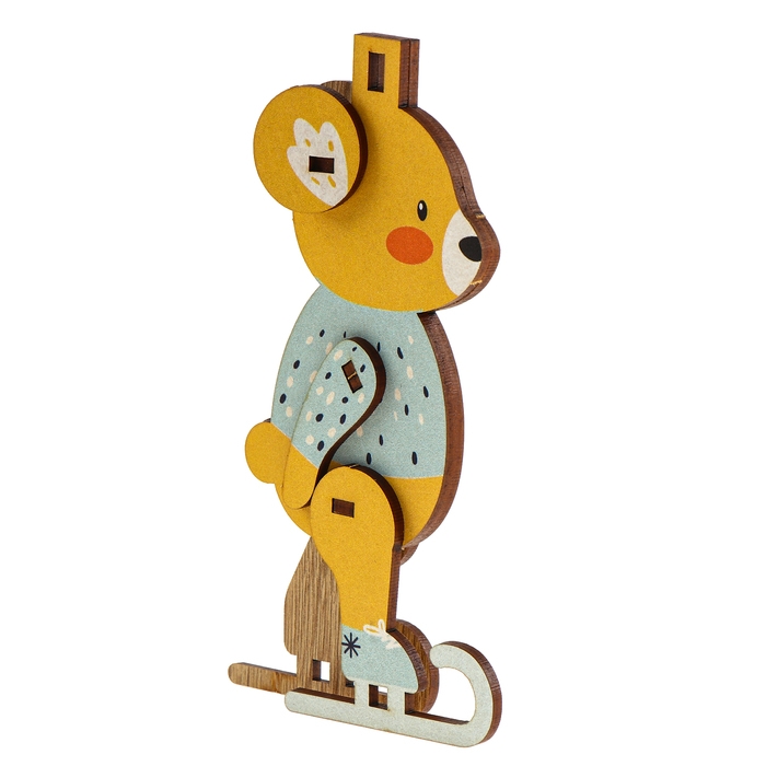 Ёлочная игрушка - подвеска деревянная сборная «Новый год! Мишка» Ёлочная игрушка - подвеска деревянная сборная «Новый год! Мишка»