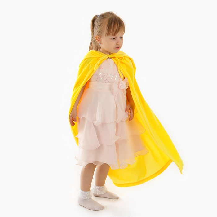 Карнавальный плащ детский, плюш жёлтый, длина 110 см Карнавальный плащ детский, плюш жёлтый, длина 110 см
