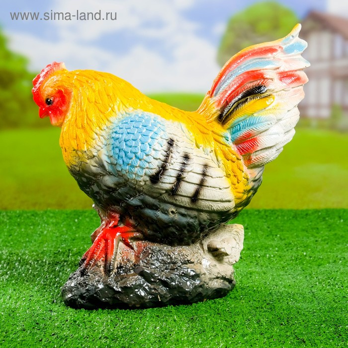 Садовая фигура "Петух с цветами"  33х18х33см