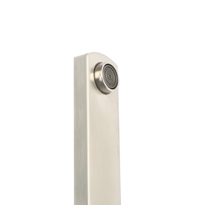 Смеситель для ванны ZEIN, квадрат, излив 35 см, с душевым набором, нержавеющая сталь, сатин Смеситель для ванны ZEIN, квадрат, излив 35 см, с душевым набором, нержавеющая сталь, сатин