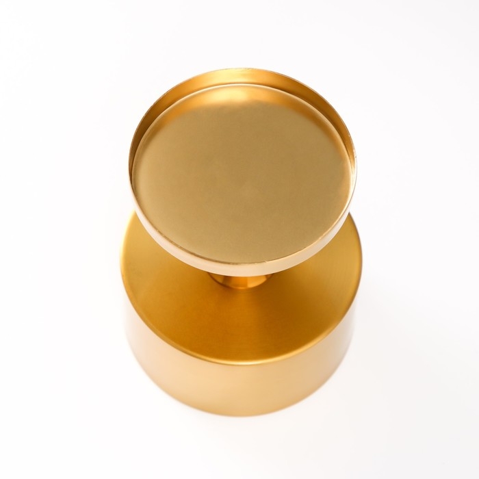 Подсвечник металл на 1 свечу d=7.5 см Подсвечник металл на 1 свечу d=7.5 см "Алессио" золото 9х9х12 см