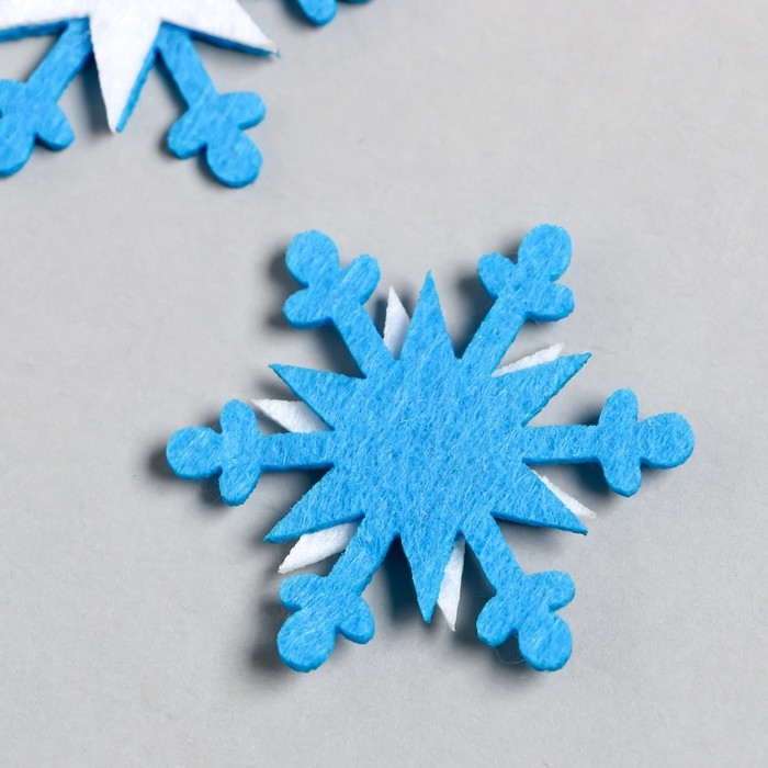 Декор для творчества войлок Декор для творчества войлок "Снежинки" набор 5 шт 4,7х4,7 см