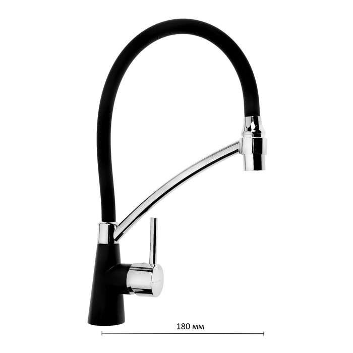 Cмеситель для кухни Accoona A4890FF-2, однорычажный, силиконовый излив, латунь, черный Cмеситель для кухни Accoona A4890FF-2, однорычажный, силиконовый излив, латунь, черный
