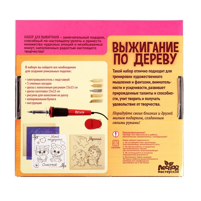 Набор для выжигания и росписи по дереву «Подружке» Набор для выжигания и росписи по дереву «Подружке»