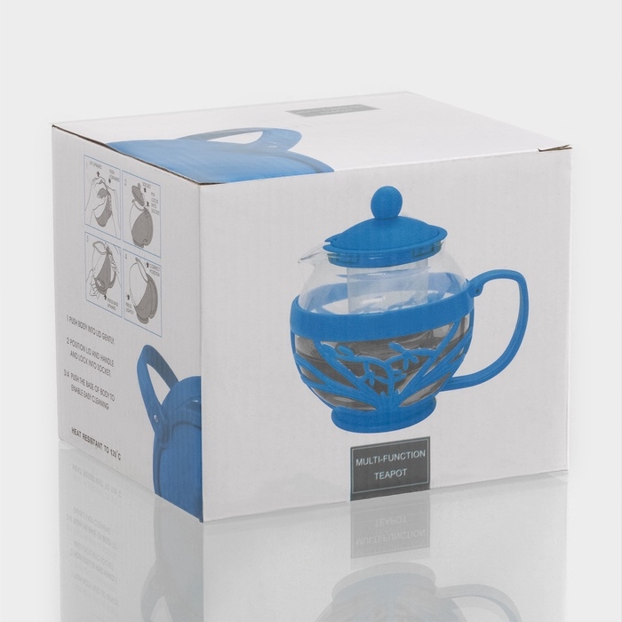 Чайник стеклянный заварочный «Забота» матовый, 700 мл, с металлическим ситом, цвета МИКС Чайник стеклянный заварочный «Забота» матовый, 700 мл, с металлическим ситом, цвета МИКС