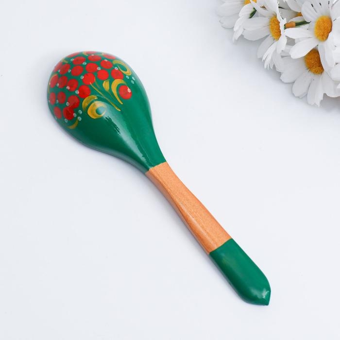Ложка &laquo;Зеленушка&raquo;, салатная, 6&times;21, хохлома