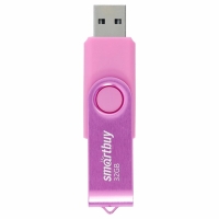 Флешка Smartbuy Twist, 32 Гб, USB 2.0, чт до 25 Мб/с, зап до 15 Мб/с, розовая